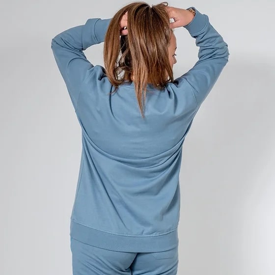BLISS ECO BLUE STONE OVERSIZE SWEATSHIRT - Peachybean