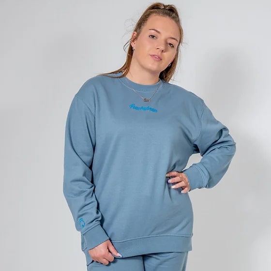 BLISS ECO BLUE STONE OVERSIZE SWEATSHIRT - Peachybean