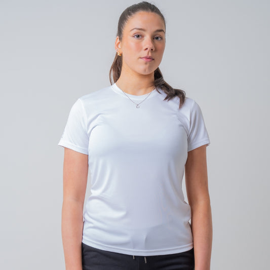 ASPIRE RECYCLED WHITE PERFORMANCE FITTED T-SHIRT