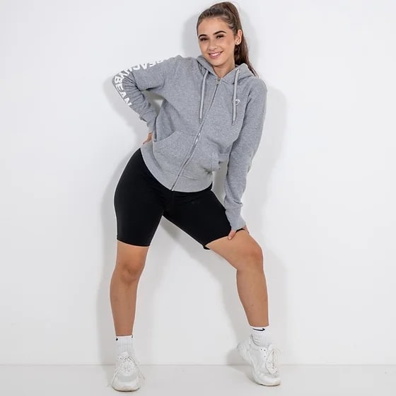 ASPIRE RECYCLED GREY ZIP HOODIE