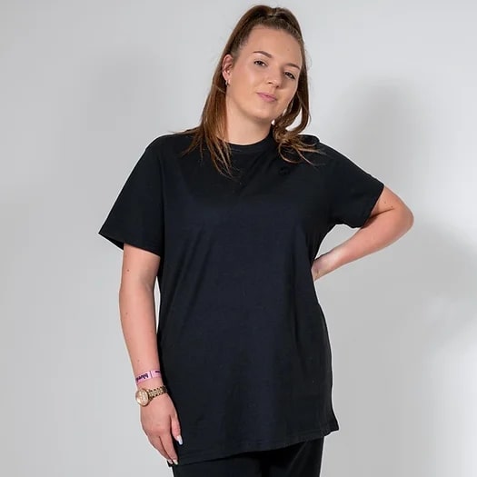 BLISS ECO BLACK RELAXED FIT T-SHIRT - Peachybean